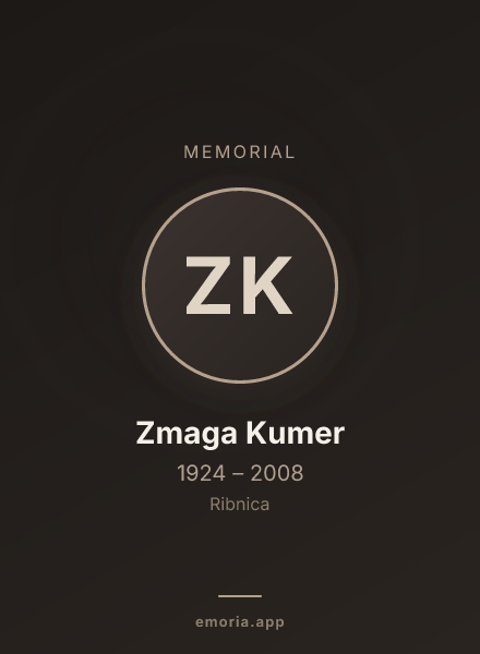 Memorial portrait of Zmaga Kumer