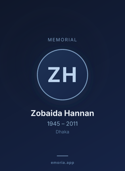 Memorial portrait of Zobaida Hannan