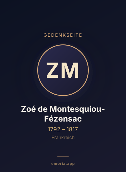 Gedenkportrait von Zoé de Montesquiou-Fézensac