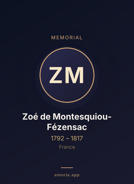 Memorial portrait of Zoé de Montesquiou-Fézensac