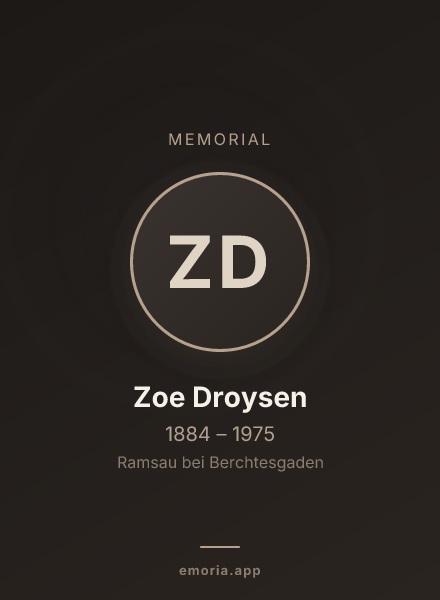 Memorial portrait of Zoe Droysen