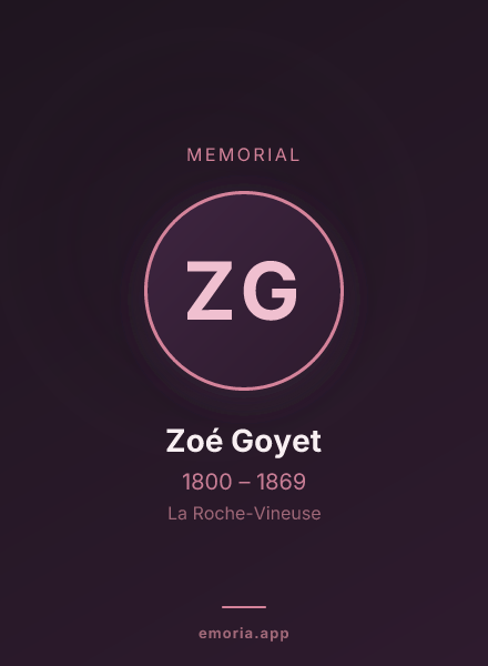 Memorial portrait of Zoé Goyet
