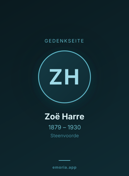 Gedenkportrait von Zoë Harre