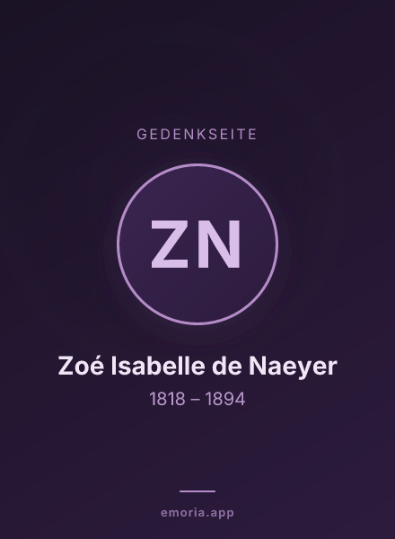 Gedenkportrait von Zoé Isabelle de Naeyer