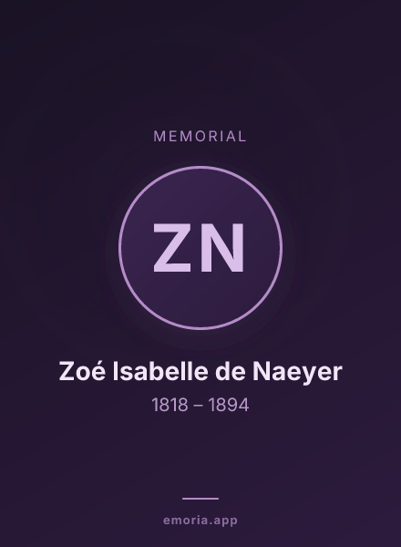 Memorial portrait of Zoé Isabelle de Naeyer