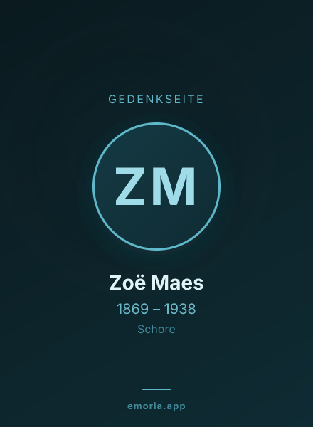 Gedenkportrait von Zoë Maes