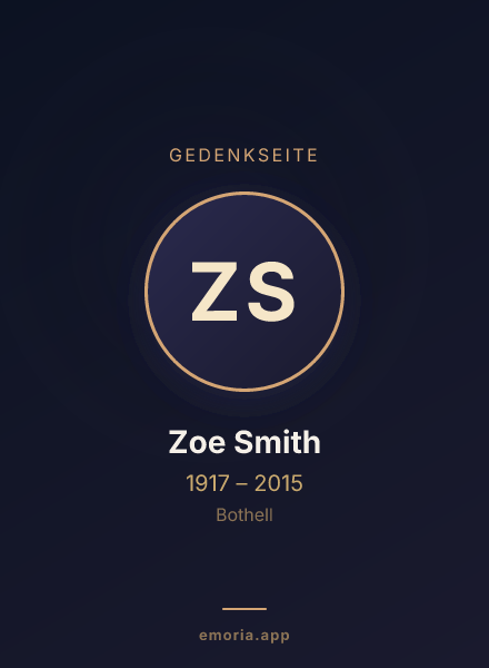 Gedenkportrait von Zoe Smith