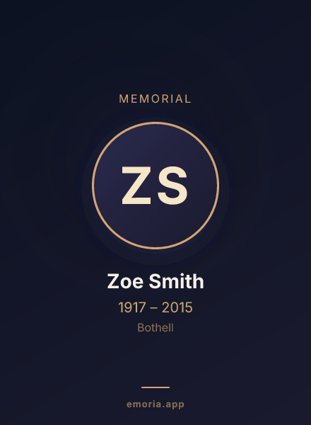 Memorial portrait of Zoe Smith