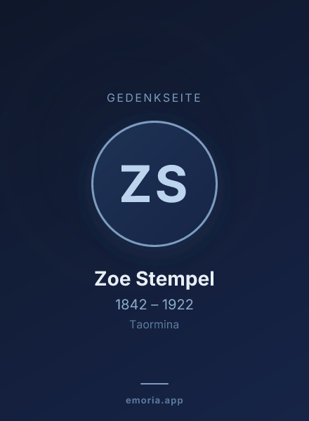 Gedenkportrait von Zoe Stempel