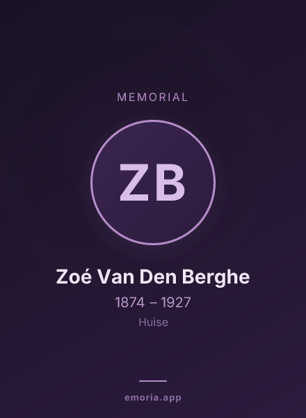 Memorial portrait of Zoé Van Den Berghe