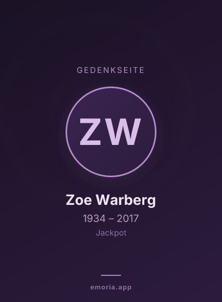 Gedenkportrait von Zoe Warberg