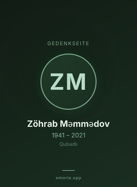 Gedenkportrait von Zöhrab Məmmədov