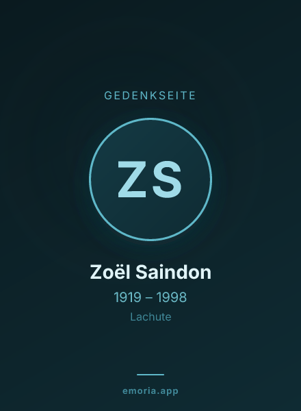 Gedenkportrait von Zoël Saindon