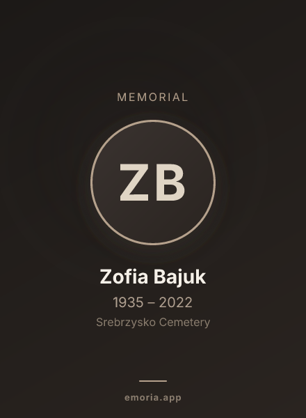 Memorial portrait of Zofia Bajuk