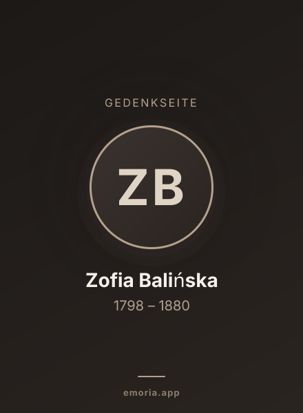 Gedenkportrait von Zofia Balińska