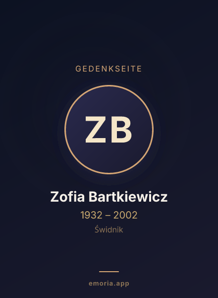 Gedenkportrait von Zofia Bartkiewicz