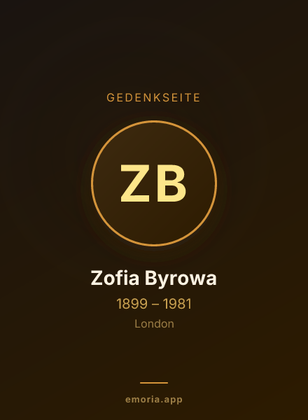Gedenkportrait von Zofia Byrowa