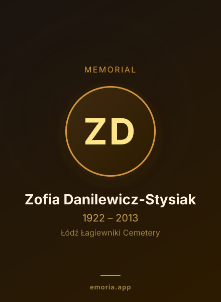 Memorial portrait of Zofia Danilewicz-Stysiak