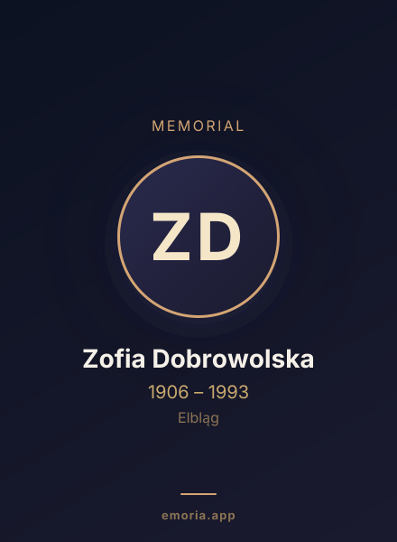 Memorial portrait of Zofia Dobrowolska