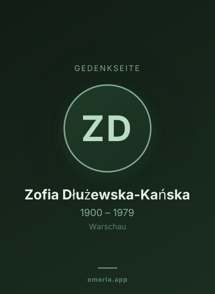 Gedenkportrait von Zofia Dłużewska-Kańska