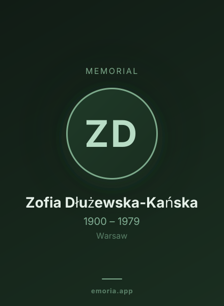 Memorial portrait of Zofia Dłużewska-Kańska