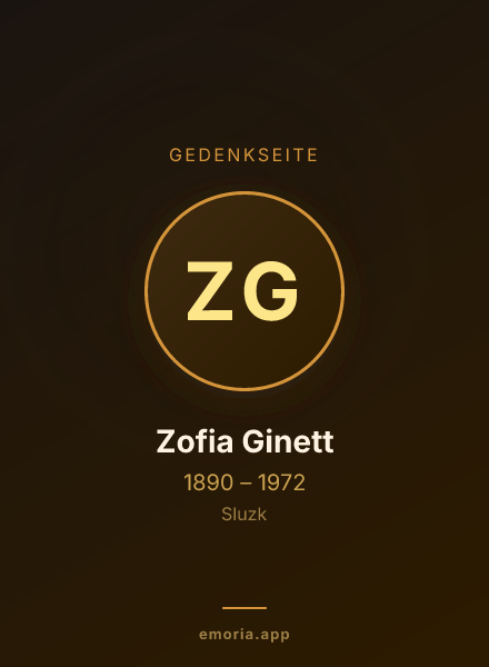 Gedenkportrait von Zofia Ginett