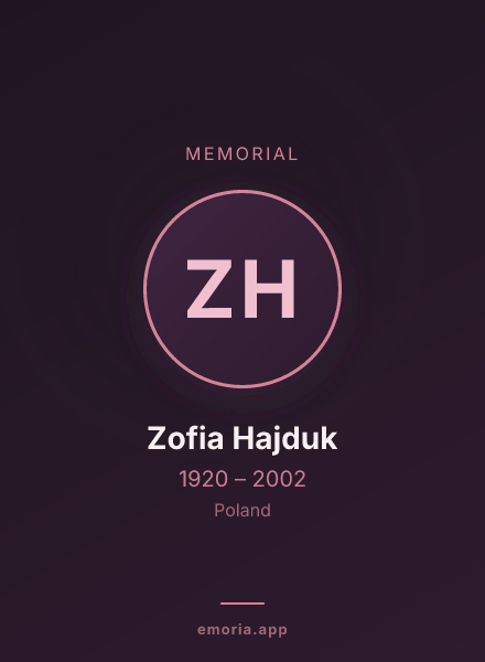 Memorial portrait of Zofia Hajduk
