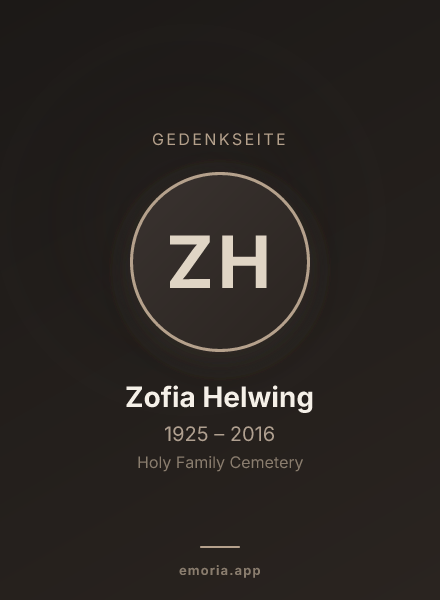 Gedenkportrait von Zofia Helwing