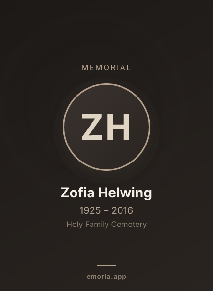 Memorial portrait of Zofia Helwing