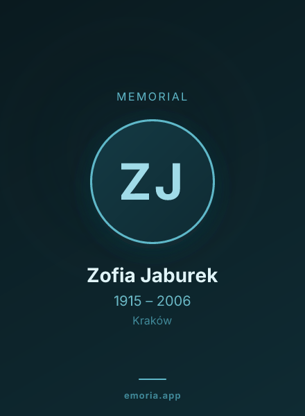 Memorial portrait of Zofia Jaburek