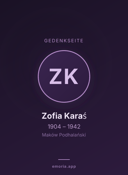 Gedenkportrait von Zofia Karaś