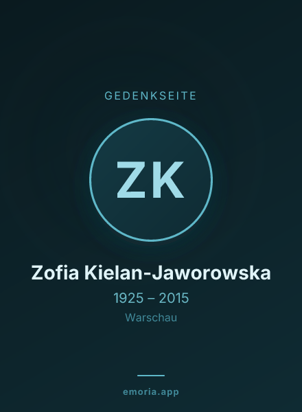 Gedenkportrait von Zofia Kielan-Jaworowska