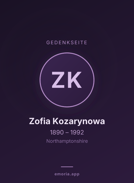 Gedenkportrait von Zofia Kozarynowa