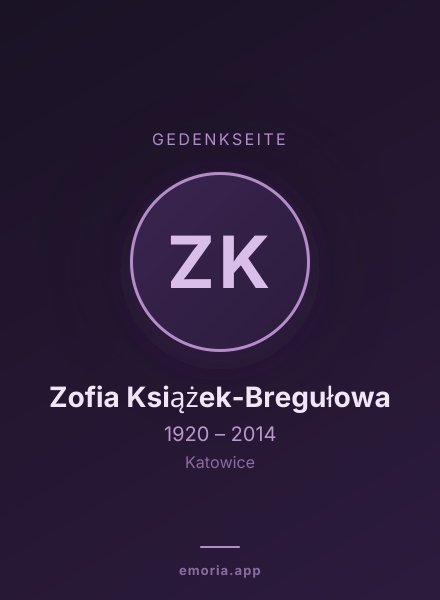 Gedenkportrait von Zofia Książek-Bregułowa