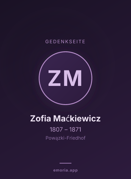 Gedenkportrait von Zofia Maćkiewicz