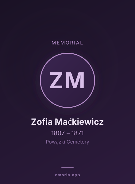 Memorial portrait of Zofia Maćkiewicz