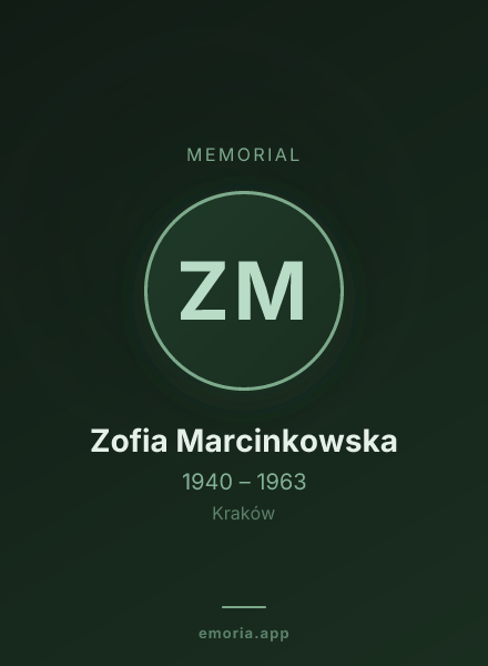 Memorial portrait of Zofia Marcinkowska