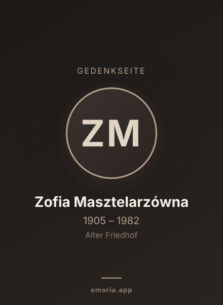 Gedenkportrait von Zofia Masztelarzówna