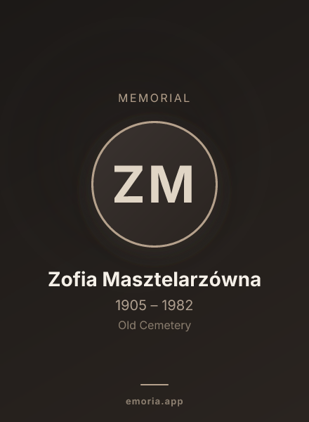 Memorial portrait of Zofia Masztelarzówna