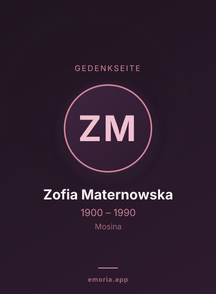Gedenkportrait von Zofia Maternowska