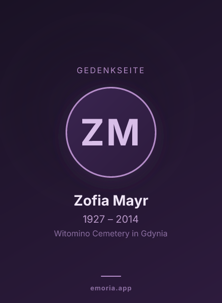 Gedenkportrait von Zofia Mayr