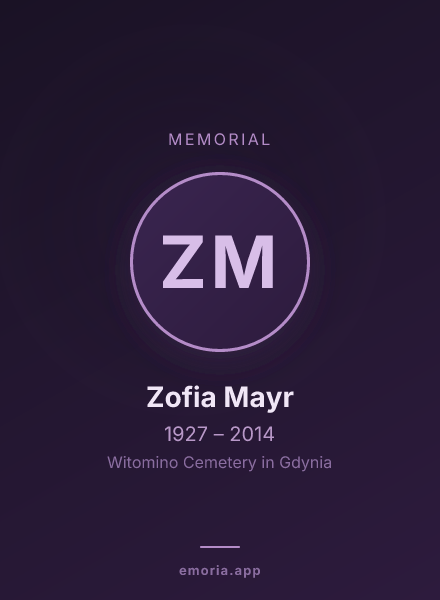 Memorial portrait of Zofia Mayr