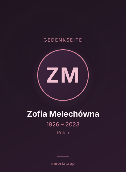 Gedenkportrait von Zofia Melechówna