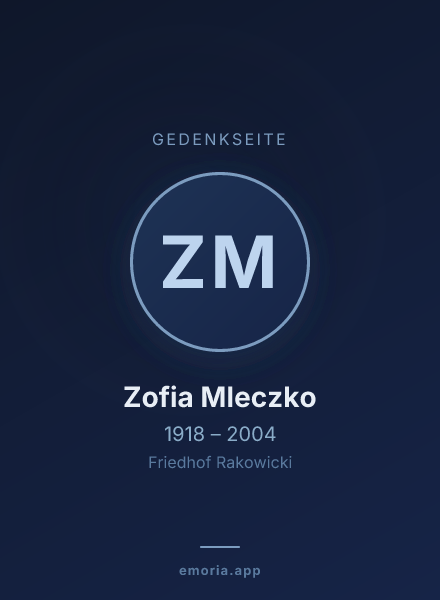 Gedenkportrait von Zofia Mleczko