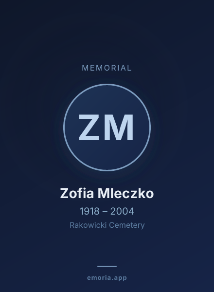 Memorial portrait of Zofia Mleczko