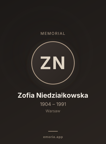 Memorial portrait of Zofia Niedziałkowska