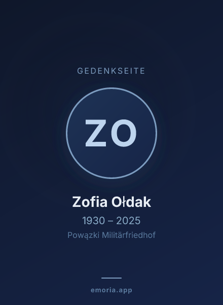 Gedenkportrait von Zofia Ołdak