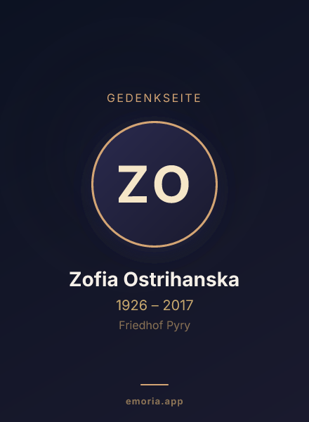 Gedenkportrait von Zofia Ostrihanska