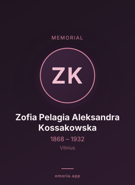 Memorial portrait of Zofia Pelagia Aleksandra Kossakowska
