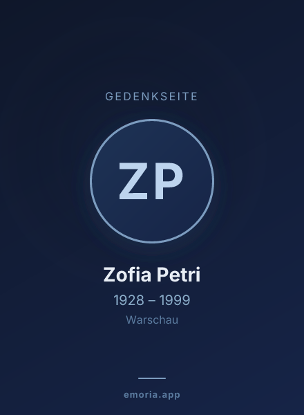 Gedenkportrait von Zofia Petri